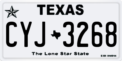 TX license plate CYJ3268