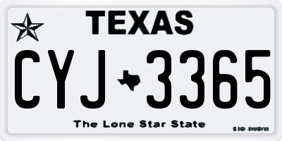 TX license plate CYJ3365