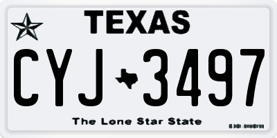 TX license plate CYJ3497