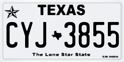 TX license plate CYJ3855