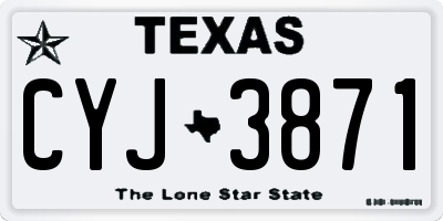 TX license plate CYJ3871