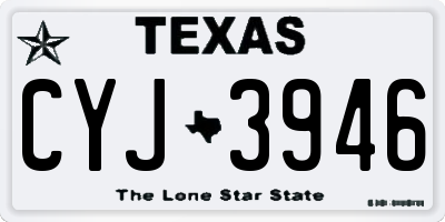 TX license plate CYJ3946