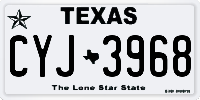 TX license plate CYJ3968
