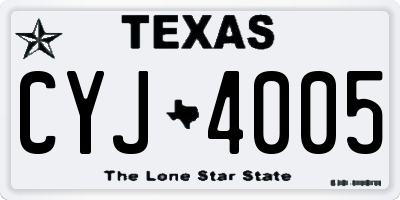 TX license plate CYJ4005