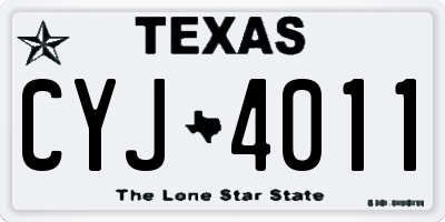 TX license plate CYJ4011