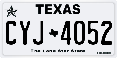 TX license plate CYJ4052
