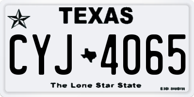 TX license plate CYJ4065