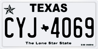 TX license plate CYJ4069