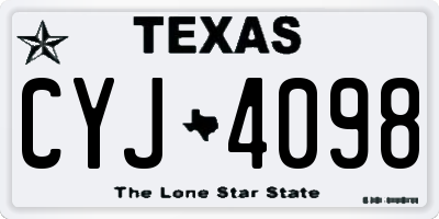 TX license plate CYJ4098