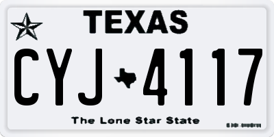 TX license plate CYJ4117