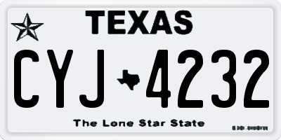 TX license plate CYJ4232