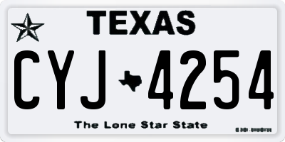 TX license plate CYJ4254