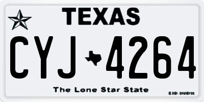 TX license plate CYJ4264