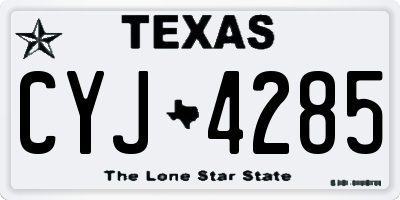 TX license plate CYJ4285