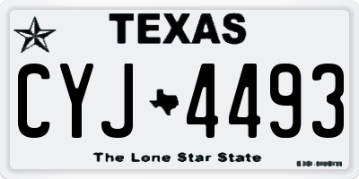 TX license plate CYJ4493
