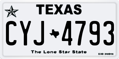 TX license plate CYJ4793
