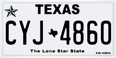 TX license plate CYJ4860