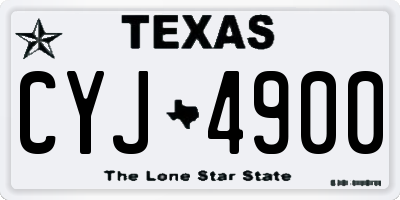 TX license plate CYJ4900