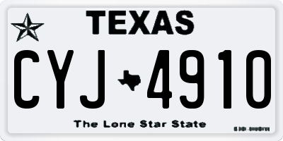 TX license plate CYJ4910