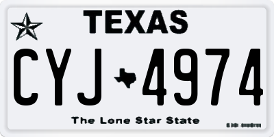 TX license plate CYJ4974