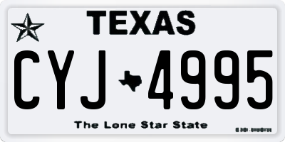 TX license plate CYJ4995