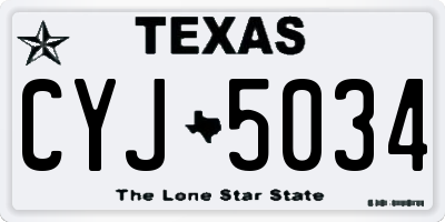 TX license plate CYJ5034