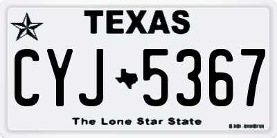 TX license plate CYJ5367