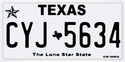 TX license plate CYJ5634