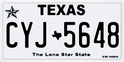 TX license plate CYJ5648