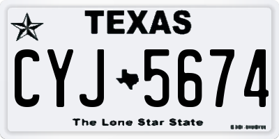 TX license plate CYJ5674