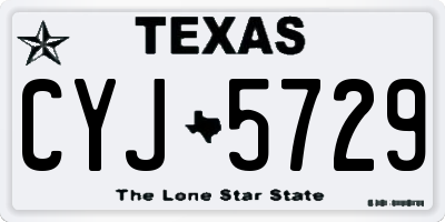 TX license plate CYJ5729