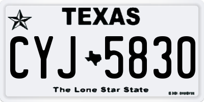 TX license plate CYJ5830