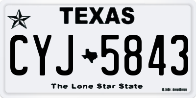 TX license plate CYJ5843