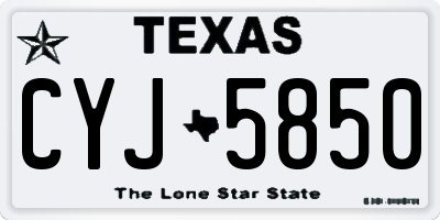 TX license plate CYJ5850