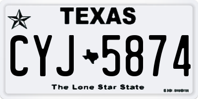 TX license plate CYJ5874