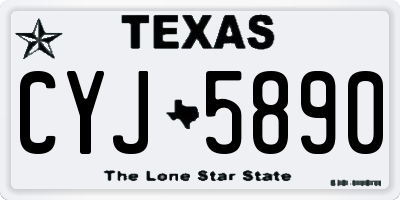 TX license plate CYJ5890