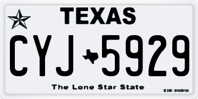 TX license plate CYJ5929