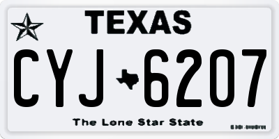 TX license plate CYJ6207