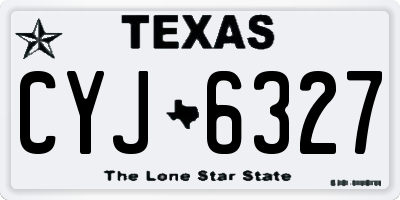 TX license plate CYJ6327
