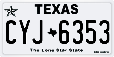 TX license plate CYJ6353