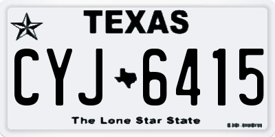 TX license plate CYJ6415