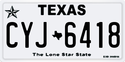 TX license plate CYJ6418