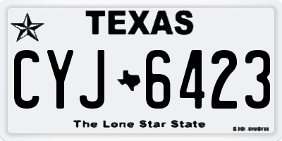 TX license plate CYJ6423