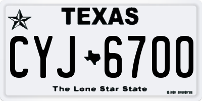 TX license plate CYJ6700
