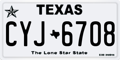 TX license plate CYJ6708