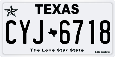 TX license plate CYJ6718
