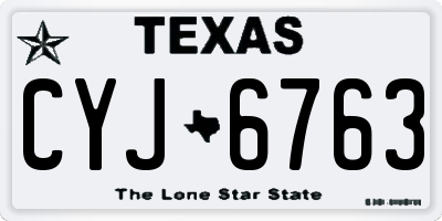 TX license plate CYJ6763