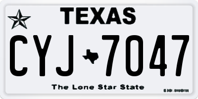 TX license plate CYJ7047