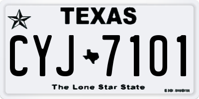 TX license plate CYJ7101