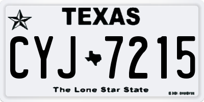 TX license plate CYJ7215